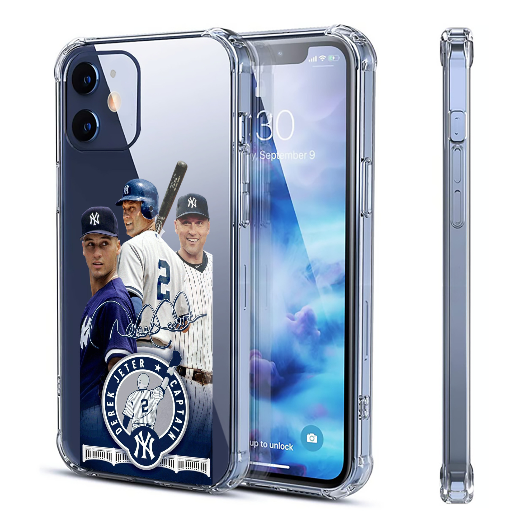 Derek Jeter 79 Clear IPhone 12 Case – Soft TPU With UV Print – Enhanced Drop Protection, Precise Fit, Anti-Fingerprint, Customizable Design, Scratch-Resistant, Yellow-Resistant